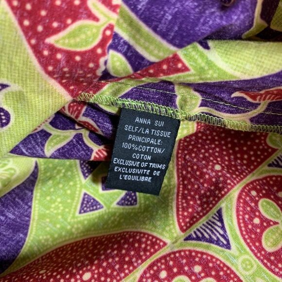 Anna Sui X Anthropologie Green Print Skirt Sz 6 - Picture 5 of 6